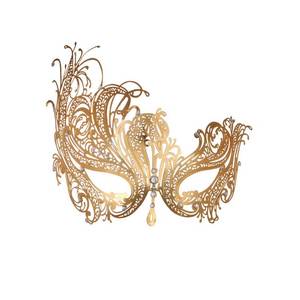 lot 60346 image: Aqearl Masquerade Mask for Women Metal Mask Shiny Rhinestone Venetian Party Evening Prom Ball Masks Bar Costumes Accessory (Phoenix Gold)