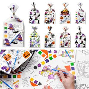 lot 60347 image: Rotu Halloween Party Favors for Kids Halloween Goodie Bag Stuffers - 30 Packs Coloring Books for Kids Ages 4-8, Treats Non Candy with 30 Goody Bags, Trick or Treat Gifts