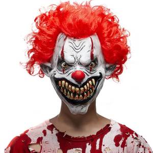 lot 60355 image: Spooktacular Creations Halloween Scary Clown Mask, Horror Face Creepy Zombie Latex Mask, Monster Masks Killer Evil Cosplay Costume Accessories for Adults Men Halloween Party Dress Up Prop