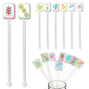 lot 7686 image: LemonRoad 8 Pcs Mahjong Swizzle Sticks Drink Stirrers for Cocktail Bars