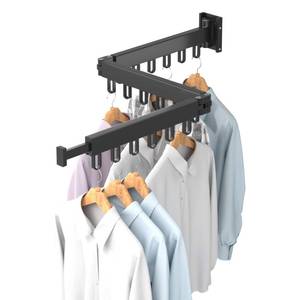 lot 7904 image: Clothes Drying Rack Wall Mounted, Laundry Drying Rack, Retractable,Collapsible(Tri-Fold),Clothes Drying Rack for Indoor Outdoor, Space Saver Organizer for Balcony, Laundry, Living Room, Bathroom