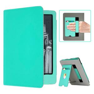 lot 7919 image: RSAquar Kindle Paperwhite Case for 11th Generation 6.8 and Signature Edition 2021 Released, Premium PU Leather Cover with Auto Sleep Wake, Hand Strap, Card Slot and Foldable Stand, Green - Retail $26