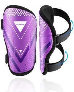lot 7920 image: Shin Guards Soccer Kids Youth, CE Certified Airsfish Shin Guard Protection Gear for 2-18 Years Old Boys Girls Teenagers High Impact Resistant Breathable Comfortable 1 Pair 4 Sizes (XX-Small, Purple)
