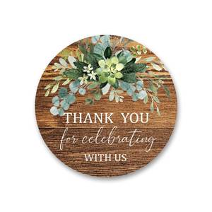 lot 7939 image: AnyDesign 500Pcs Thank You Stickers Eucalyptus Wood Grain Decals Rustic Self-Adhesive Decorative Stickers for Gift Greeting Card Wedding Birthday Party Supplies