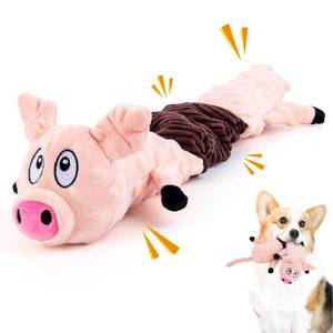 lot 7955 image: CHONGBAOSHI Squeaky Dog Toys for Dogs, Plush Dog Toy, Dog Tug of War Toy, Interactive Dog Toy for SmallMediumLarge Breed (Pig)