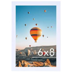 lot 7976 image: JCJMY 6x8 Picture Frame White for Wall Hanging or Tabletop, Wall Mounting Horizontally or Vertically, 6 x 8 Wall Gallery Poster Photo Frame with Shatter Resistant Plexiglass, White