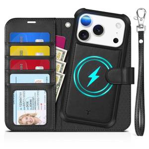 lot 7977 image: TUCCH 2-in-1 Detachable Wallet Case for iPhone 17 Pro (6.3) 2025, Black - Retail $30