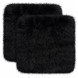 lot 7978 image: Drydiet 2 Pcs Natural Sheepskin for Bed Sores 17x17 in,Square,Black - Retail $31