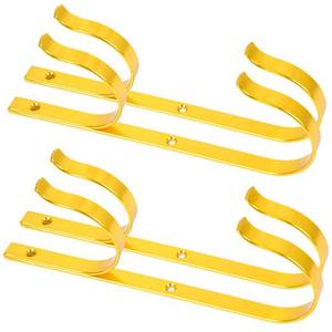 lot 8000 image: katikies Pool Pole Hanger Aluminium Holder Set, Ideal Equipment Hooks for Telescopic Poles, Skimmers, Leaf Rakes, Nets, Brushes, Vacuum Hose, Garden Tools and Swimming Pool Accessories (4-pcs Gold)