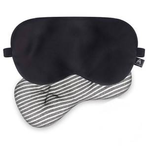lot 8015 image: Mavogel Weighted Sleep Mask with Cooling Eye Pillow - 100% Pure Silk - Black