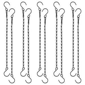 lot 8018 image: Framendino, 10 Pack Plant Hanging Chains Metal Hanging Basket Chain with S Hook 10 Inch Garden Plant Hangers for Bird Feeders Wind Chimes Lanterns Outdoor Decorative, Black, 21814_10_02282024
