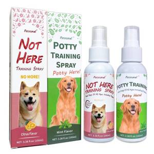 lot 8029 image: Petstoral Pet Not Here and Potty Training Aid, Essential Potty Spray for Puppies - Dog Spray to Prevent Peeing and Pooping, 3.38 fl.oz kit Exp 042028