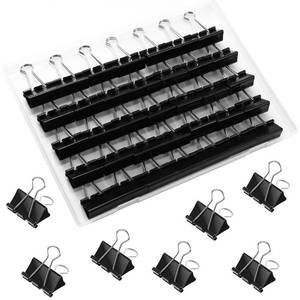 lot 8030 image: SANNIX 36 PCS Medium Binder Clips, 1-14 inch 32mm Binder Clips Black Paper Clamps Medium Size for Office Home School
