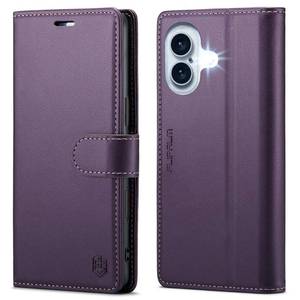 lot 8042 image: FLIPALM Wallet Case for iPhone 16 6.1, Purple - Retail $20