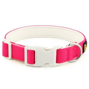 lot 8045 image: Plutus Pet Cotton Dog Collar, Heavy Duty Collar with Soft Padding, Adjustable and Comfortable for Small Medium and Large Dogs, Hot Pink, L