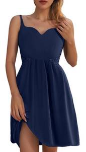 lot 8048 image: Oberitiny Women Nightgown Babydoll Lingerie Dress Sexy Sleepwear Mini Slip Chemise Nightwear(Navy Blue S)