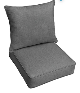 lot 8220 image: 24in x 24 in x 6in Deep Seating Pillow Corded Cushion Set, Standard, blue 5 Pound