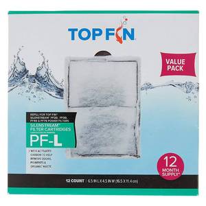 lot 8235 image: Top Fin Silenstream Large PF-L Filter Cartridges Refill-12pk - Retail $22