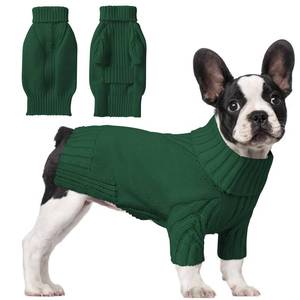 lot 8248 image: Dog Sweaters for Small Medium Large Dog, Classic Turtleneck Pet Clothes Warm Thermal Doggy Winter Coat, Thick Double Knitting Collar Pullover Cold Weather Puppy Jacket for Indoor & Outdoor Wear