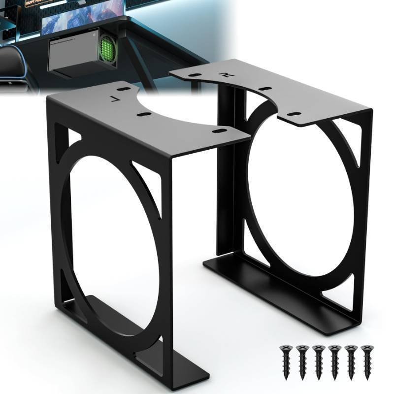 lot 4955 image: Under Desk Mount for Xbox Series X, Space-Saving Mount for XSX, Stealth XSX Mount, Heavy Duty Xbox X Desk-side Mount, Xbox Series X HolderStandMountAccessories-Securely Hold Your Console