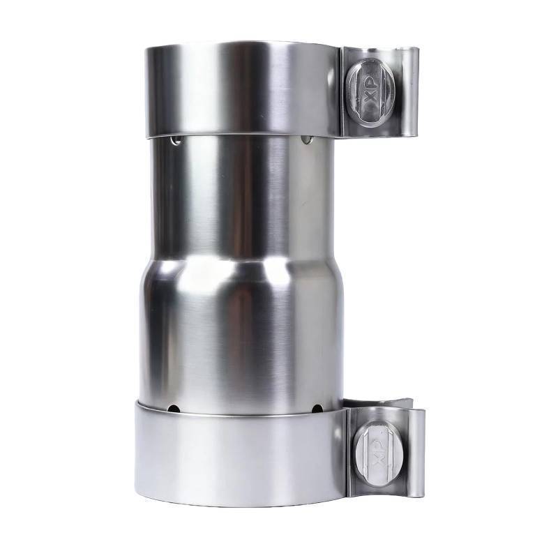lot 5011 image: 2.25 to 2.5 Inch Exhaust Adapter with Clamp, Stainless Steel Reducer Connector, 2.25 ID to 2.5 ID for OD 2.25-2.5 Pipes, No Welding for Car, Truck, Motorcycle