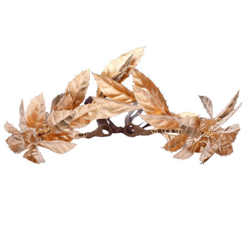 lot 5298 image: MOSTORY Gold Leaf Crown Headpiece - Greek Headband for Mens Golden Laurel Crown Circlet for LARP Roman Renaissance Fair Medieval Toga Costume Renfaire