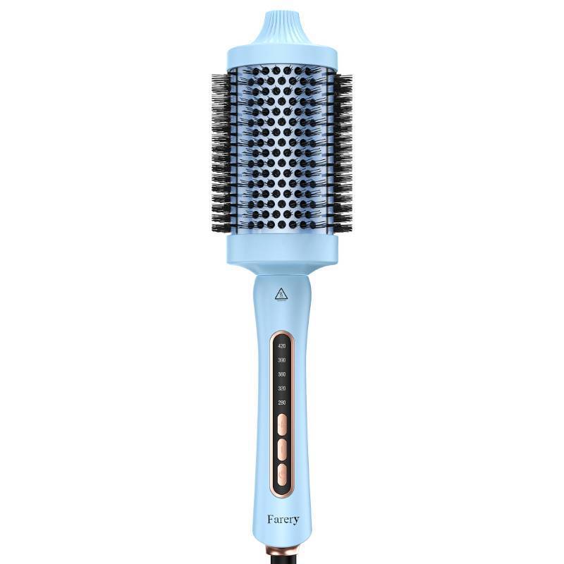 lot 7132 image: Farery 2.4 Thermal Brush, Large Barrel Heated Round Brush with Triple PTC & 5 Heat Settings (280-420°F), Lightweight Dual Voltage for Voluminous Big Curls, Waves & Straightening Long Hair