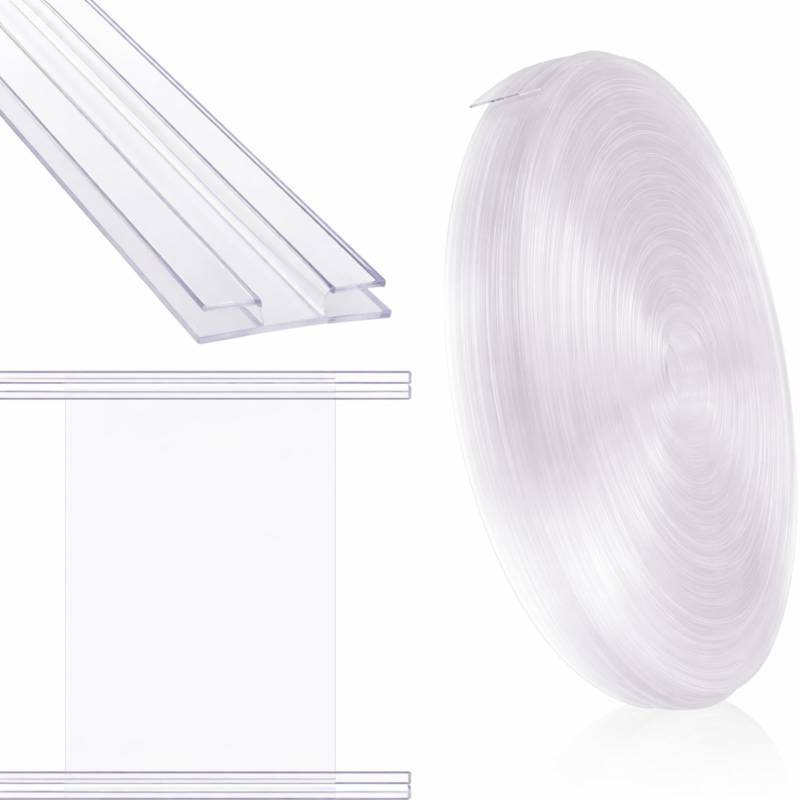 lot 7136 image: Frienda 1 Set 75 Feet Foldable Plastic Track for Flexible Plastic Letters Soft Letter Board Track for Letters Poster (Clear)
