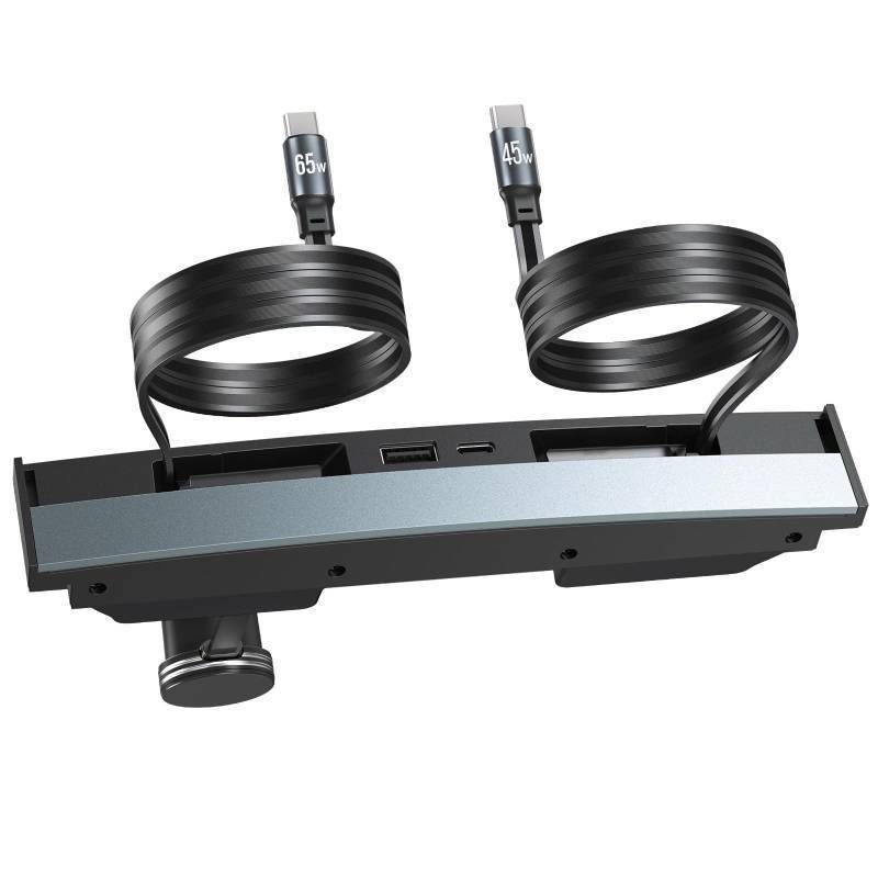 lot 7178 image: 65W USB Hub for Tesla Model 3 HighlandModel Y Juniper 2024 2025 Waterproof - 4Ports Fast Charger Tesla Accessories for Tesla Phone Charger 2 Type-C Fast Charging Cables