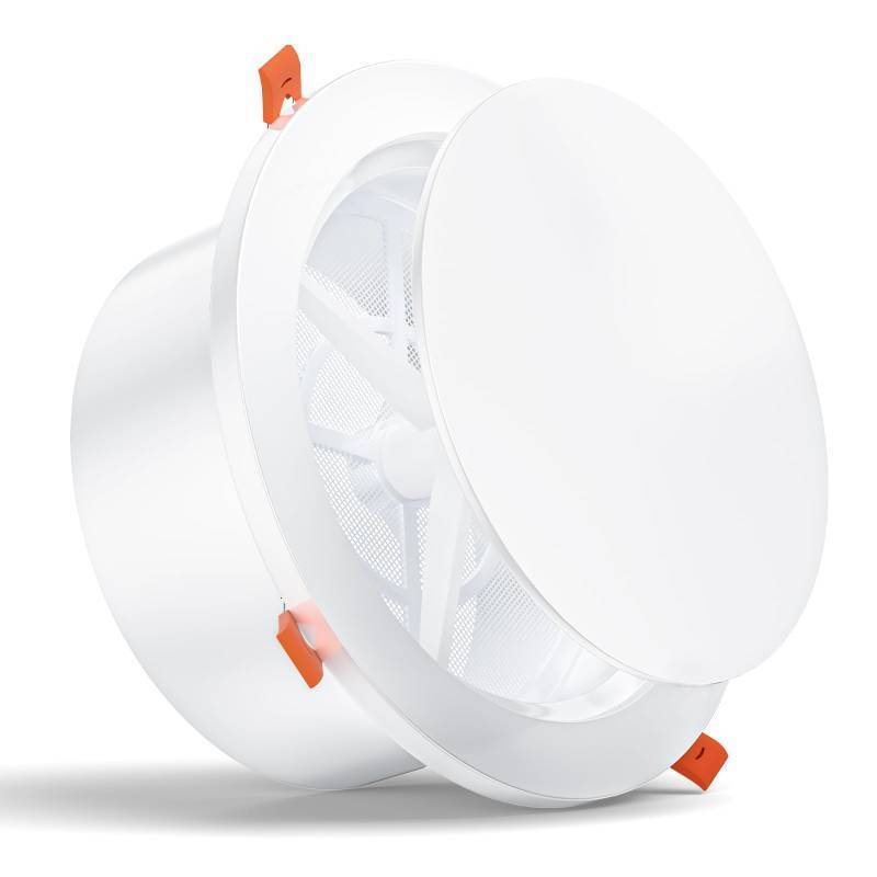 lot 7190 image: Upgraded HG Power 8 Inch Round Vent Cover with Adjustable Panel & Removable Mesh Screen - ABS Ceiling Vent with Lock-Clip Design for HVAC, Bathroom, Kitchen, Wall and Duct Air Vents-200mm-White