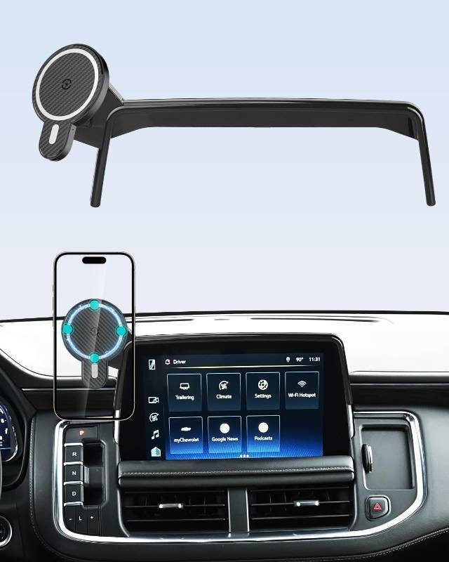 lot 19002 image: PZK Magnetic Car Phone Mount for 2021-2024 Chevy TahoeSuburbanGMC Yukon - Retail $35