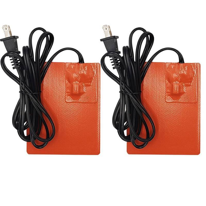 lot 18899 image: Car Engine Heater Pad Silicone Engine Heater Pad,Car Truck Oil Pan Heating Pad for Metal Surface, Heater Protector Inside,150W 120V 4 x 5 3M Self-Adhesive 68 Long Power Cord 2 Pcs