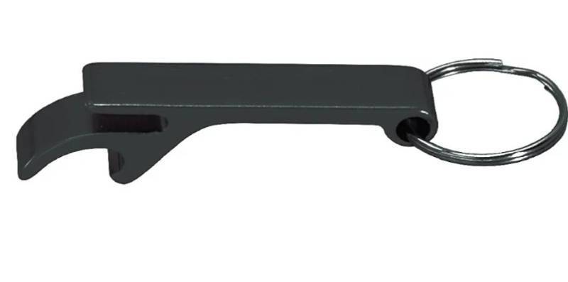 lot 18937 image: Thirsty Rhino Klaw, Compact Anodized Aluminum Bottle Opener Keychain Key Ring, Black (Set of 50)