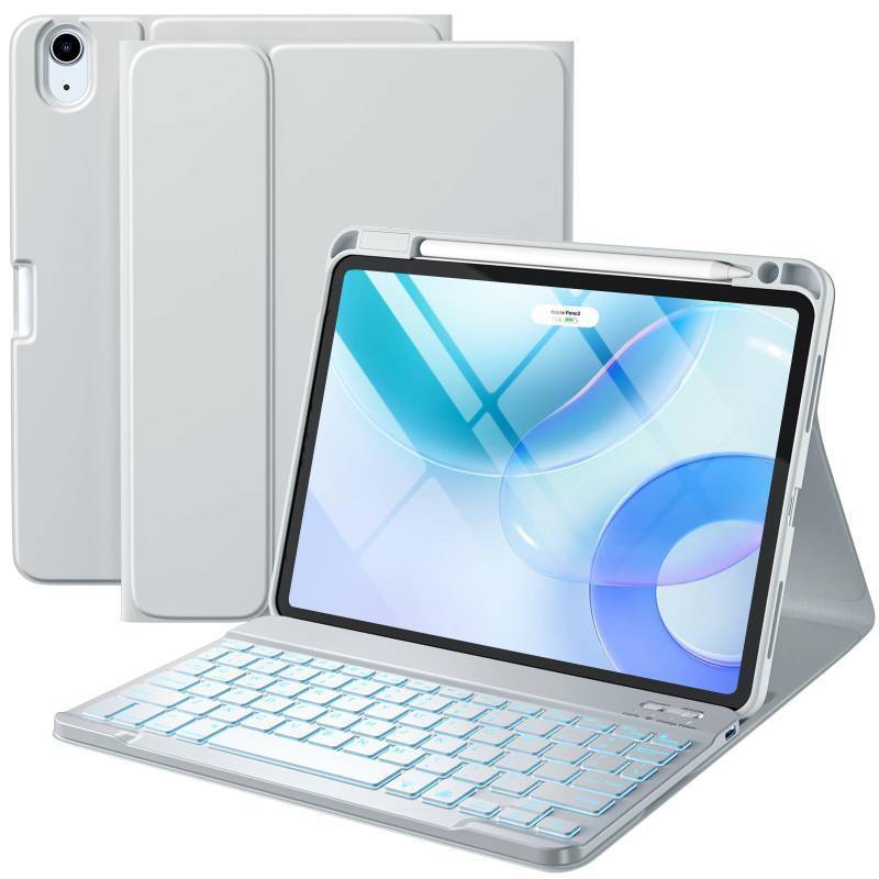 lot 18965 image: Harvopu for iPad Air 11 Inch & Air 5th 4th Generation Case with Keyboard - Retail $33