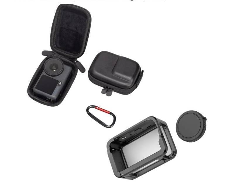 lot 19125 image: Camera Accessory Bundle Compatible with DJI Action 6 - Protective Case, Aluminum Cage (Black) - Retail $31