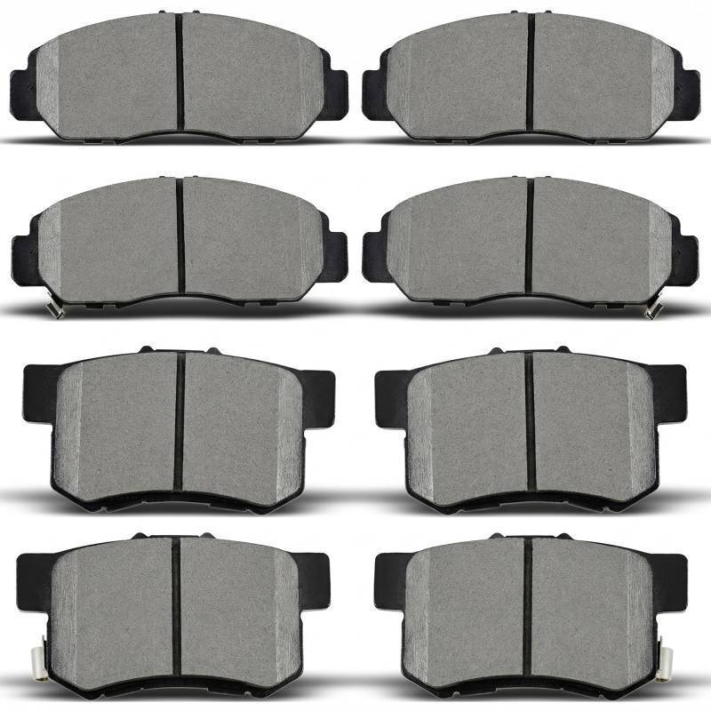 lot 19138 image: DYZJKWJW D787 D537 Front Rear Ceramic Brake Pads Set 8pcs Fit For 2004-2008 Acura Tsx,For 2003-2007 Honda Accord - Retail $31
