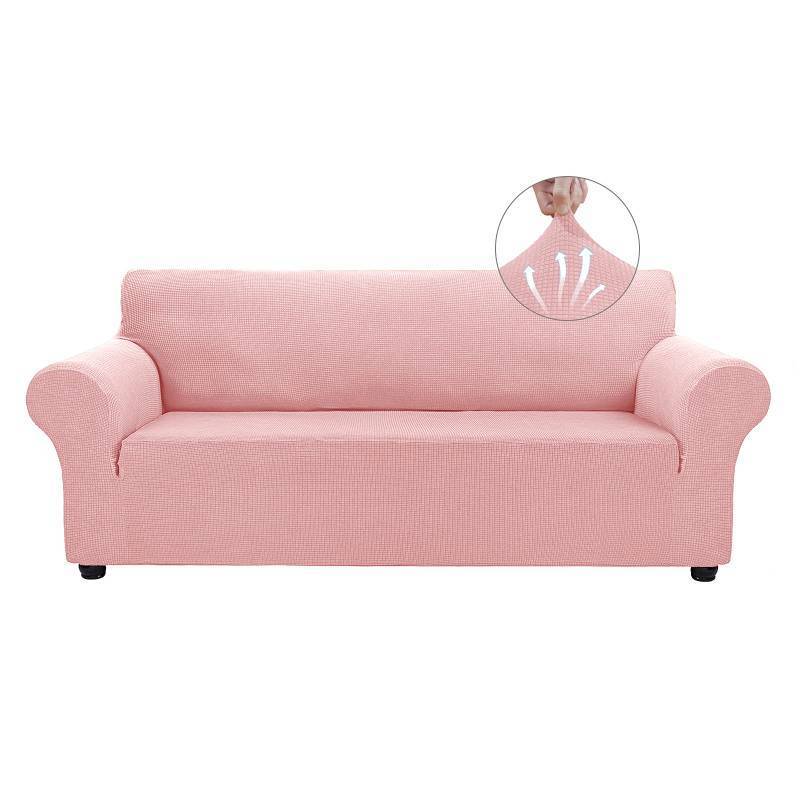 lot 19215 image: Asnomy Stretch Couch Covers for Sofa Washable, 3 Cushion Couch,Pink - Retail $37