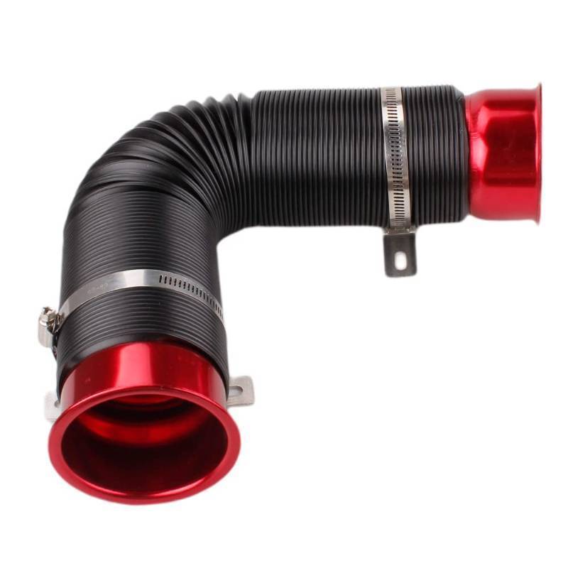 lot 19233 image: BARTOO 3 Turbine Intake Pipe Adjustable Cold Air Intake Pipe Tube Red