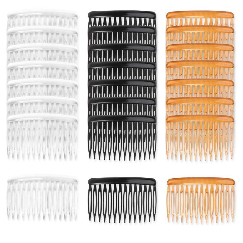 lot 60229 image: TaShow Hair Side Combs for Women Fine Thin Hair, 14 Teeth Decorative Hair Combs for Women Girls Bridal Wedding Veil (Black, Transparent and Orange)