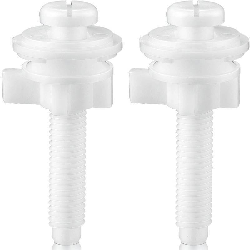lot 60230 image: Jetec 2 Pack Toilet Seat Screws Kit, Plastic Bolts Nuts & Washers