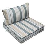 AAAAAcessories Outdoor Seat Cushions for Chairs, Fade-Resistant, Waterproof Patio Furniture Replacement Cushions, 23.5" x 25.5" x 5" + 23.5" x 13.5", Slate Gray Blue Coastal Stripe - Retail: $72