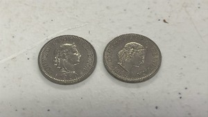 lot 2 image: 2 Swiss 10 Rappen Coins 1980, 1983 World currency