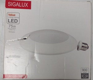 lot 58 image: Sigalux LED LD-1 75W Replacement Dimmable 900 Lumens Soft White DP60
