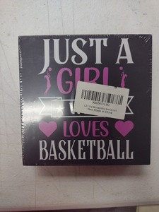 lot 62 image: Just A Girl Loves Basketball Wood Box