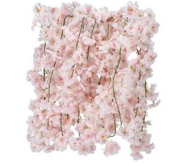 lot 46713 image: 180cm70inch Artificial Flower Cherry Blossom Rattan Wedding Cherry Blossom Rattan String Decoration Hanging Decorative Flower Cherry Blossom Rattan-Pink, 10 Pack. - Retail $60
