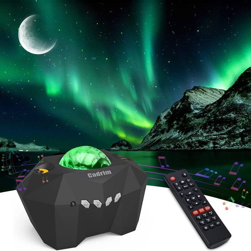 lot 17664 image: Star Projector with Bluetooth Speaker Remote, Galaxy Projector Northern Lights Aurora Projector with Moon Star, Night Light Projector for Bedroom, Home Theater, Kids Adults Game, Room Parties - Retail $30