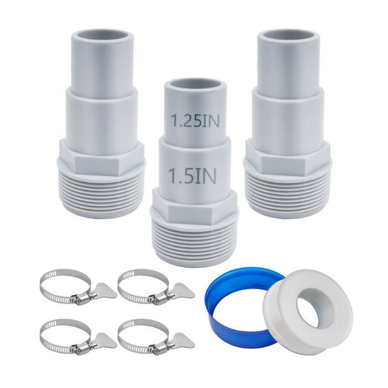lot 17757 image: Universal Combo Pool Hose Adapter Replacement, 1-14 or 1-12, 3 Pack Fits Above-Ground Pool Pump, Filter, Skimmer - Compatible with Hayward SPX1091Z7 or SPX1091Z4 - Retail $13