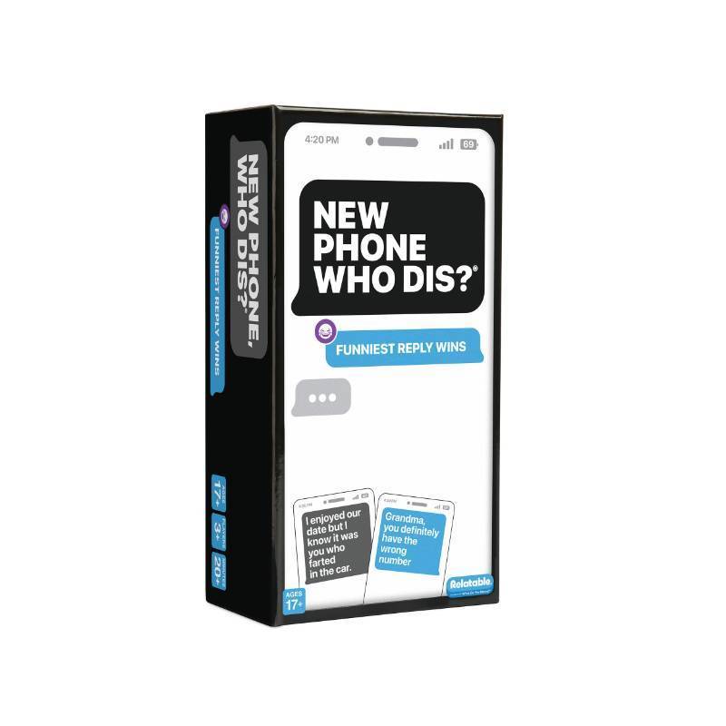 lot 28136 image: New Phone, Who Dis by Relatable �� Offline Text Message Party Game - Spicer Edition Party Game, Funny Social Icebreaker for Groups, and Summer Fun for Game Night, Includes 50 Inbox & 250 Reply Cards - Retail $18
