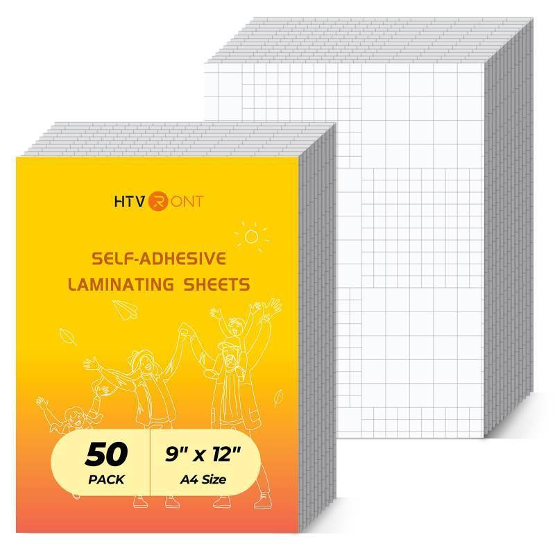 lot 28138 image: Self Adhesive Laminating Sheets - 50 Sheets, 4mil, 9 x 12 Inches Self Laminating Sheets, No Machine Needed Clear Laminating Sheets for Protecting Documents Photos Menus Stickers Book Cover - Retail $14