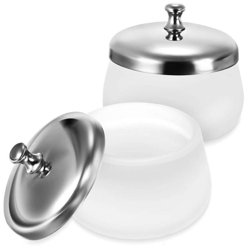 lot 28168 image: 2 Pieces Matte Crystal Glass Nail Art Dappen Dish Nail Art Acrylic Liquid Powder Dappen Dish Container Holder for Acrylic Powder Liquid Styling Tool - Retail $14